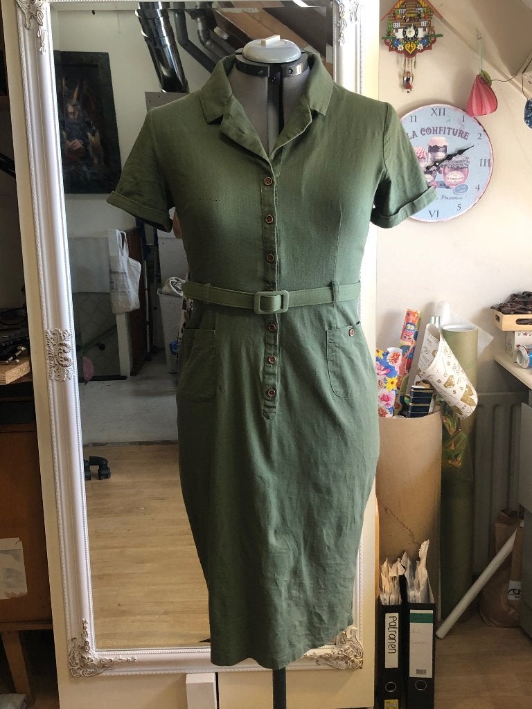 Groene Collectif pencildress maat L/14, Maat 42/44 (L), Ophalen of Verzenden, Zo goed als nieuw, Boven de knie