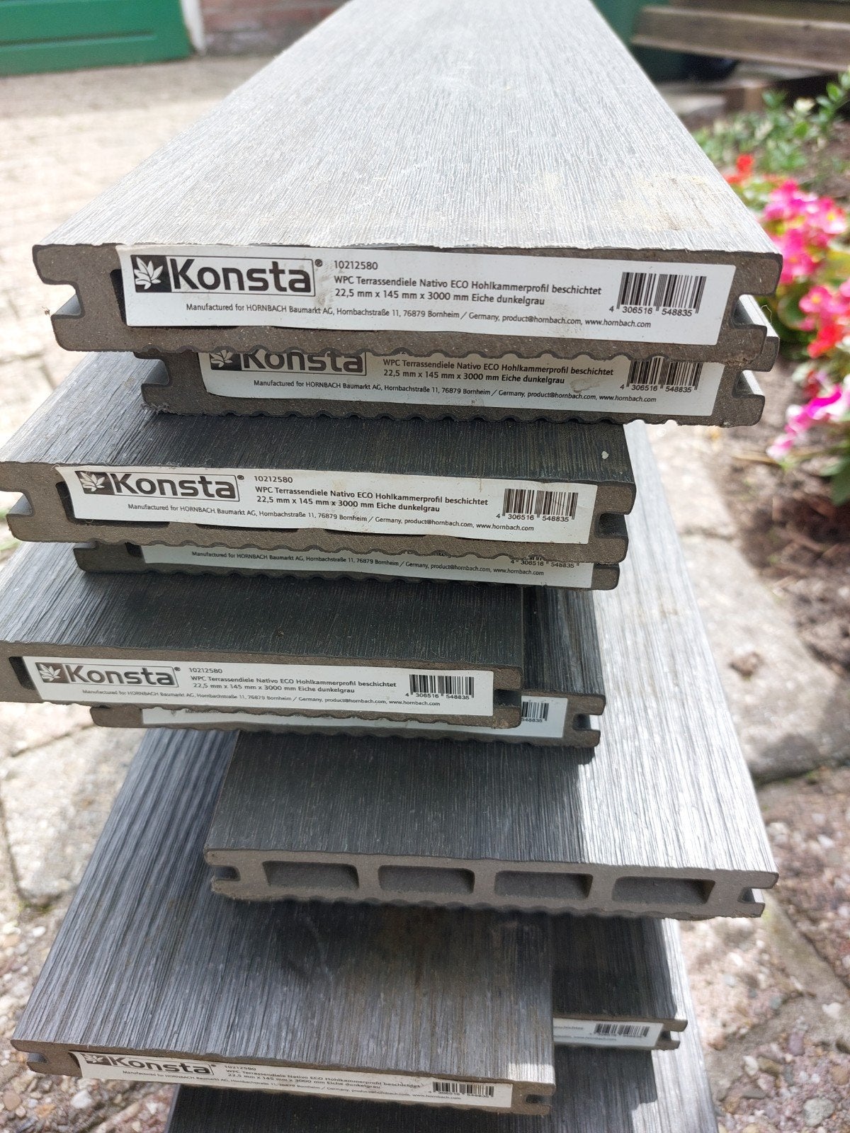 14x KONSTA WPC Terrasplanken 300 cm Donkergrijs – Nieuw, Ophalen, Minder dan 25 mm, Nieuw, Plank