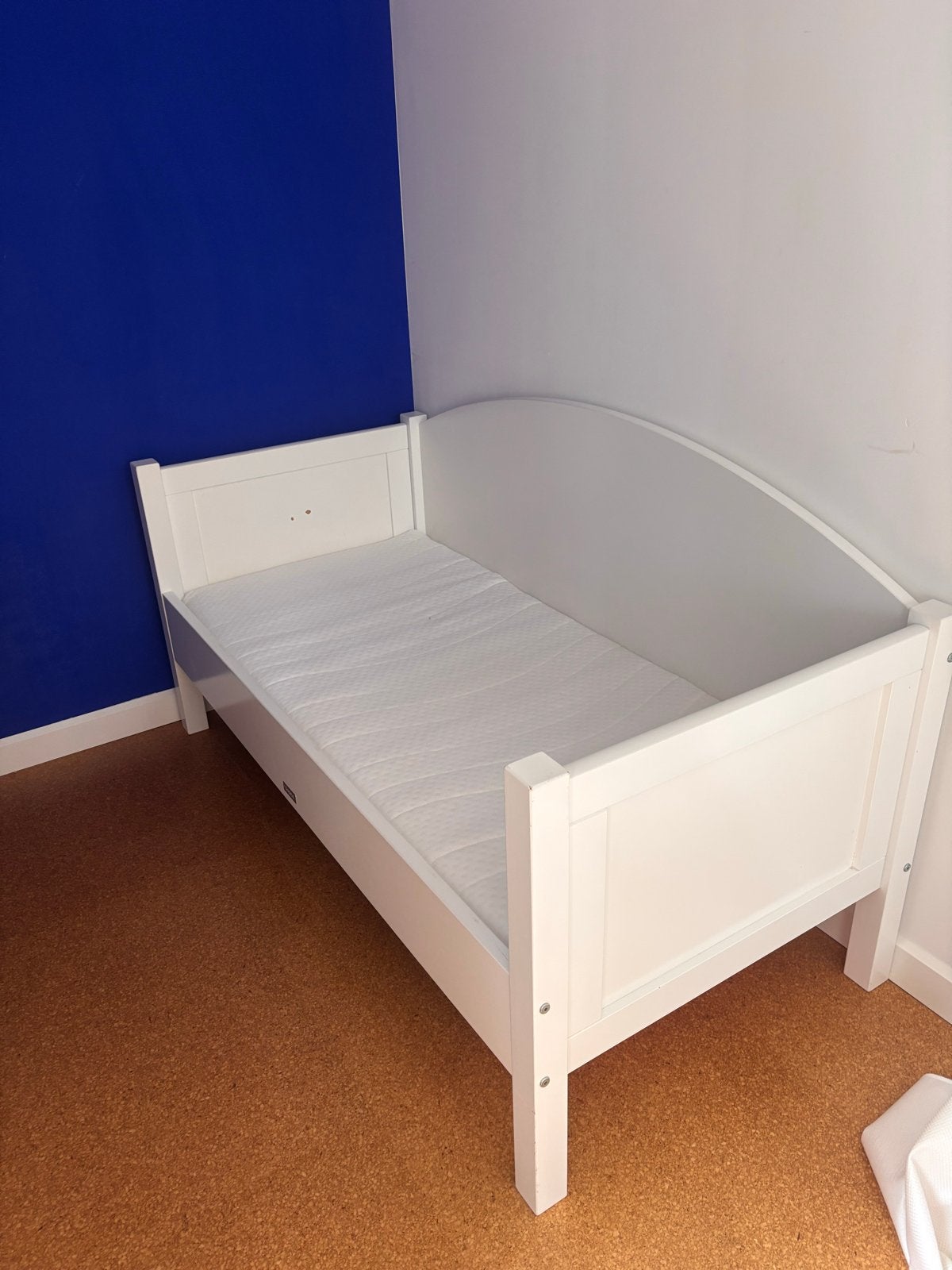 Wit Bopita kinderbedje 70x150cm inclusief matras, Ophalen, Gebruikt, 70 tot 85 cm, 140 tot 160 cm
