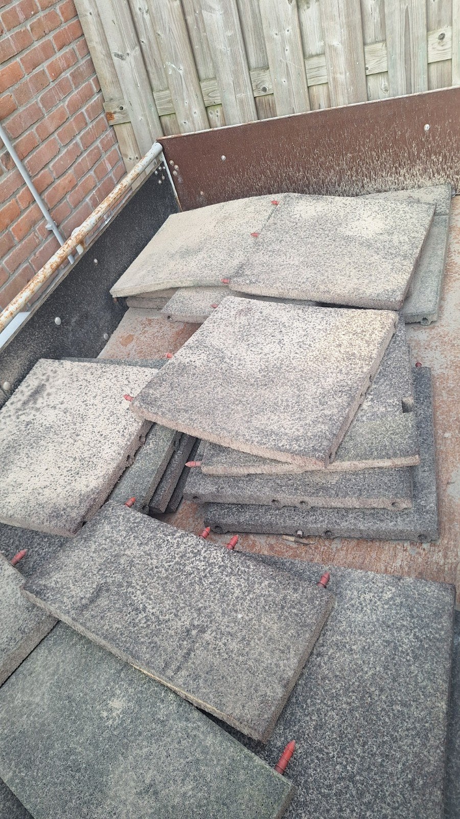 Rubberen tegels 50x50x4,5 cm, Tuin en Terras, Tegels en Klinkers, Ophalen, Gebruikt, Overige typen, Rubber