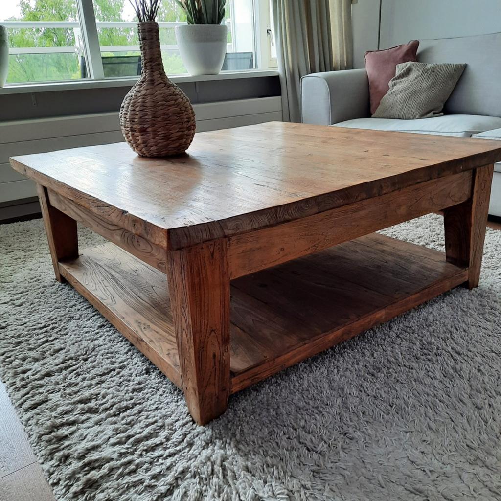Salontafel 120x120 cm - Ophalen 4e etage met lift, Ophalen, Gebruikt, Vierkant, Overige houtsoorten