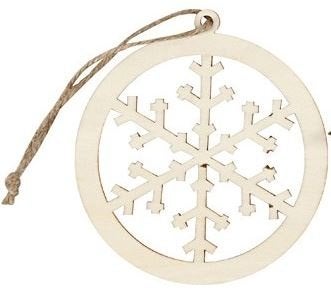 Kerstornament triplex sneeuwster Ø 8 cm dikte 3 mm, ., Nieuw, ., Overige merken