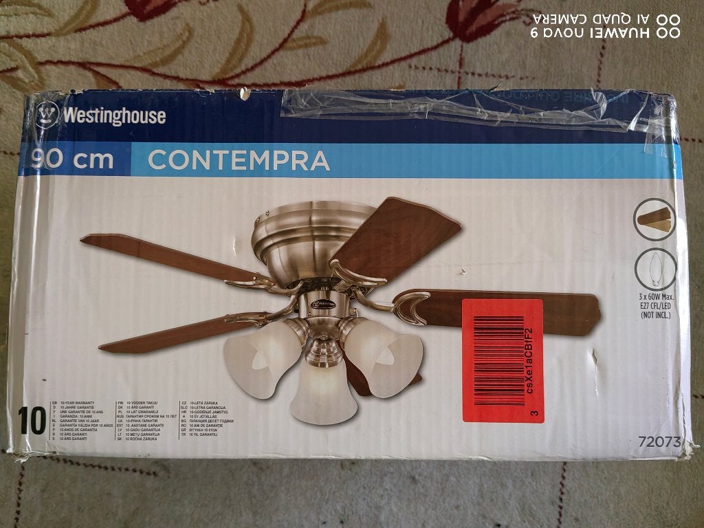 Westinghouse Lighting plafonventilatoren NIEUW 90x90x34cm, Design, Nieuw, Ophalen of Verzenden, Glas