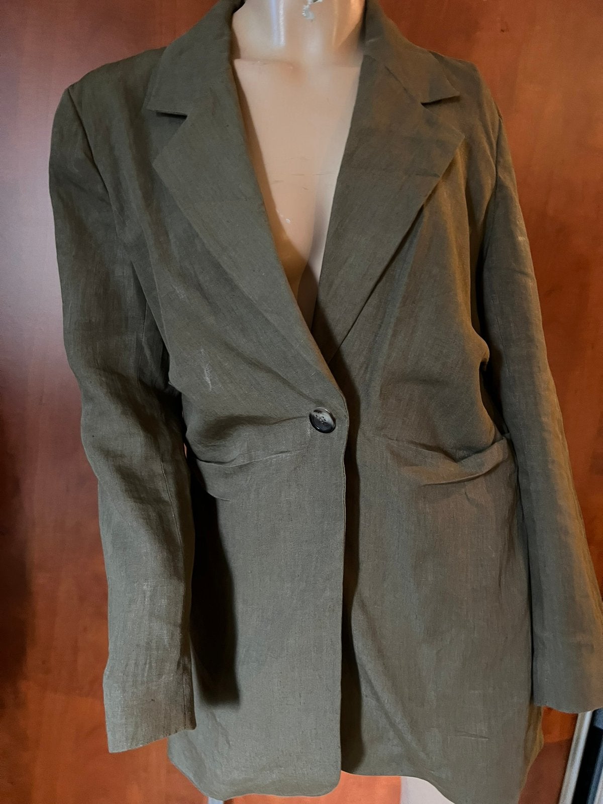Zara jas maat m zgan linnen groenbruin, Maat 38/40 (M), Zara, Ophalen of Verzenden, Zo goed als nieuw
