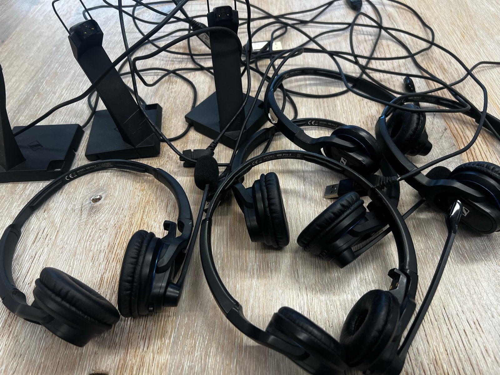 Sennheiser MB Pro2 Headset - 5 stuks één koop, Computers en Software, Headsets, Gebruikt, Mute-functie, On-ear, Ophalen of Verzenden