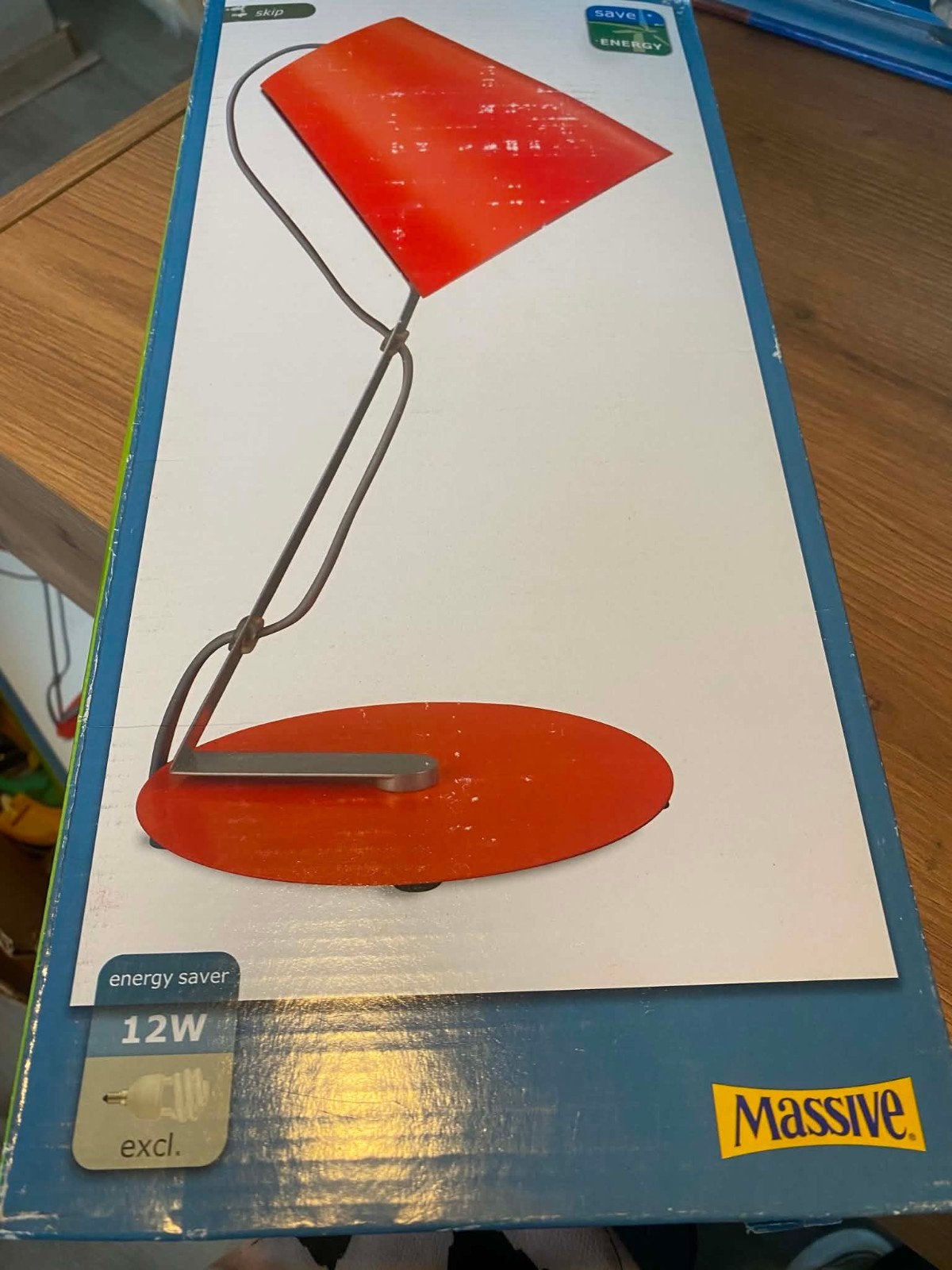 2x Massive Tafellamp Rood - Energiezuinig Design, Huis en Inrichting, Lampen | Tafellampen, Bureaulamp, Overige merken, E14 (klein)