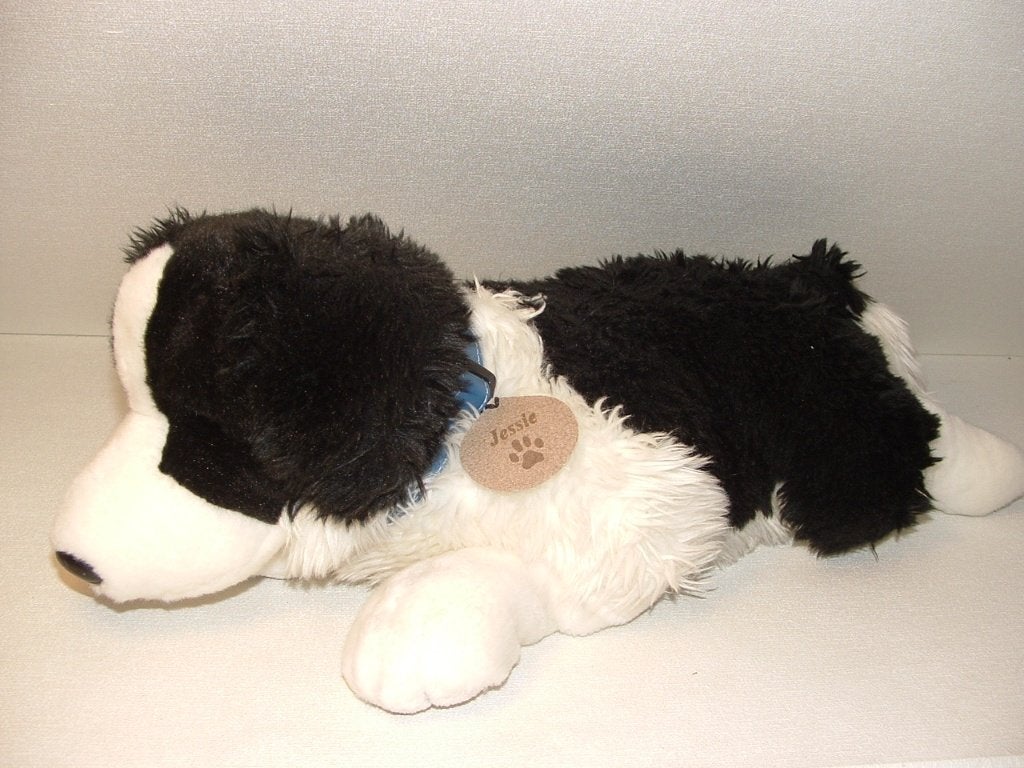 KEEL TOYS HOND BORDER COLLIE JESSIE PLUCHE WOLLIG ZWART, Ophalen of Verzenden, Nieuw, Hond