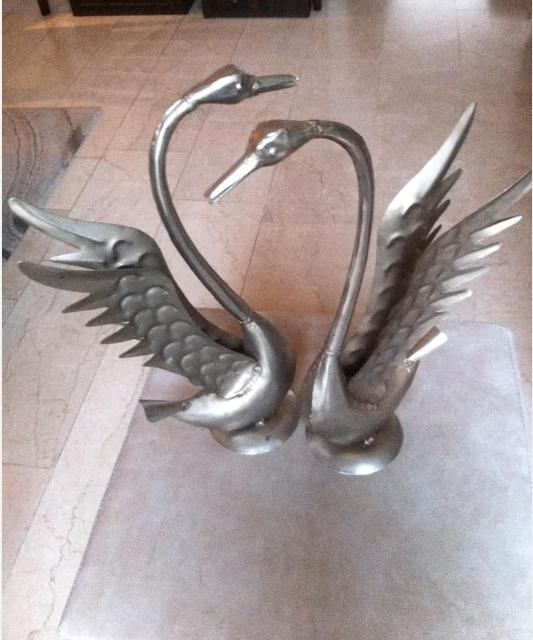 Design metalen zwanen, Ophalen of Verzenden, Zo goed als nieuw, Dier