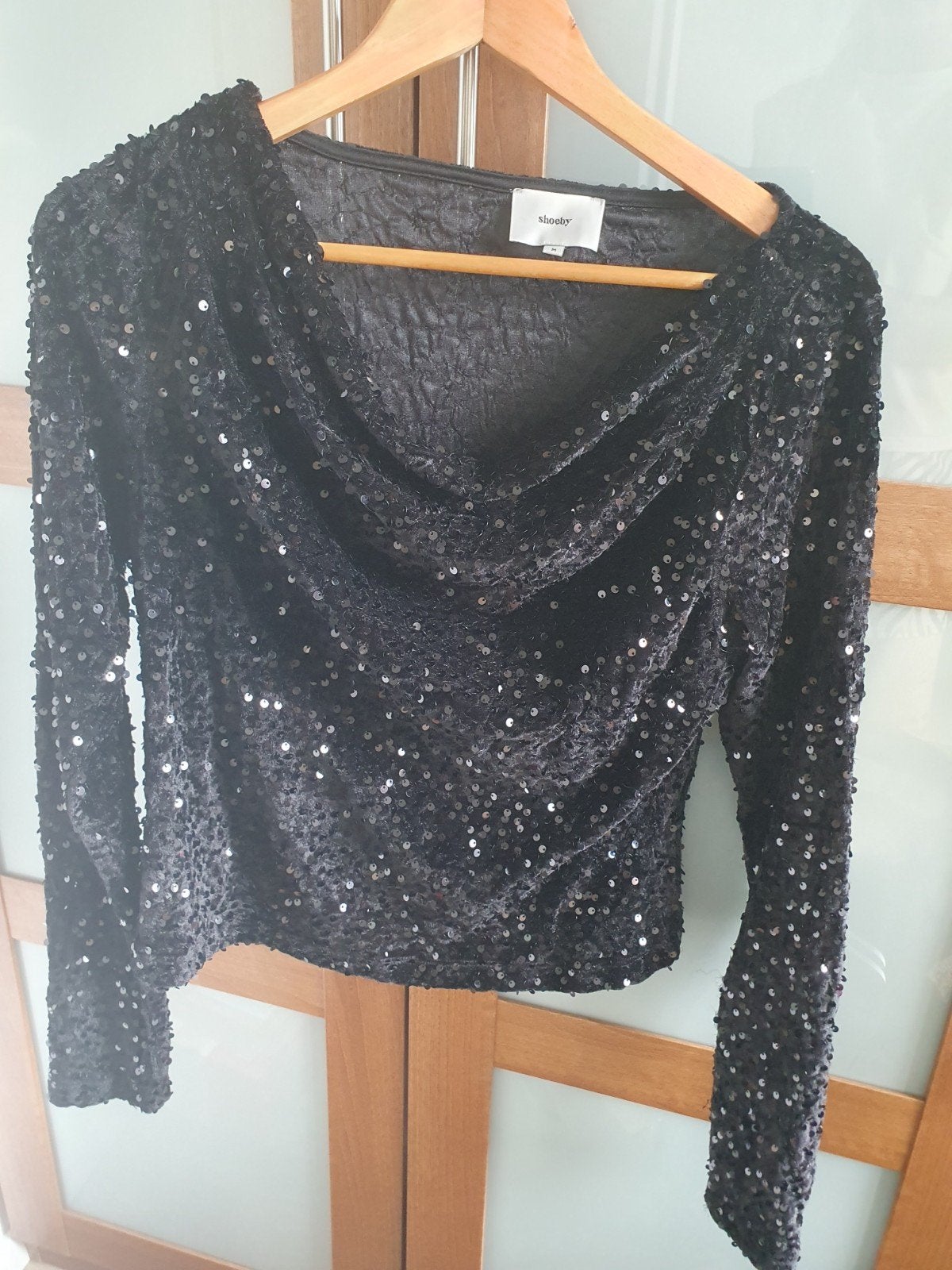zwarte pailetten top SHOEBY mt M, Maat 38/40 (M), Zwart, Ophalen of Verzenden, Zo goed als nieuw