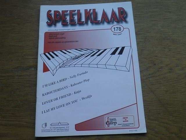 Speelklaar 178 - accordeon/keyboard/orgel, Muziek en Instrumenten, Bladmuziek, Ophalen of Verzenden, Zo goed als nieuw, Keyboard