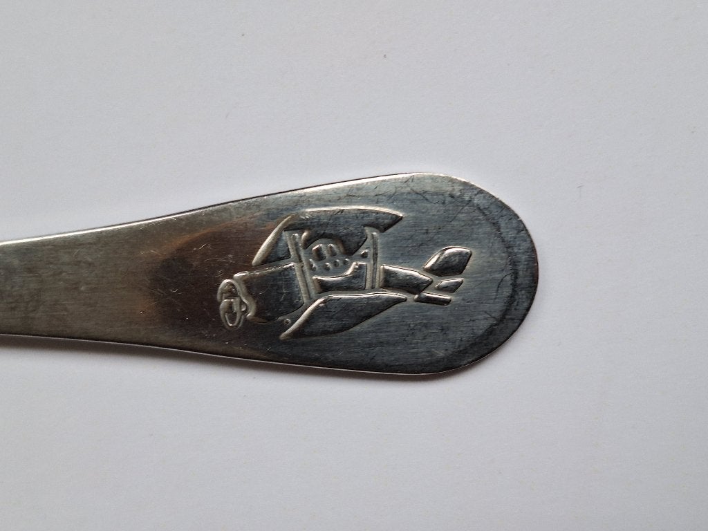 vorkje vliegtuig kinderen 16,5 cm kinderbestek, Ophalen of Verzenden, Gebruikt