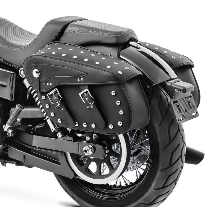 Leren Motorfiets Zadeltassen met Studs - Zwart, Motoren, Ophalen, Nieuw