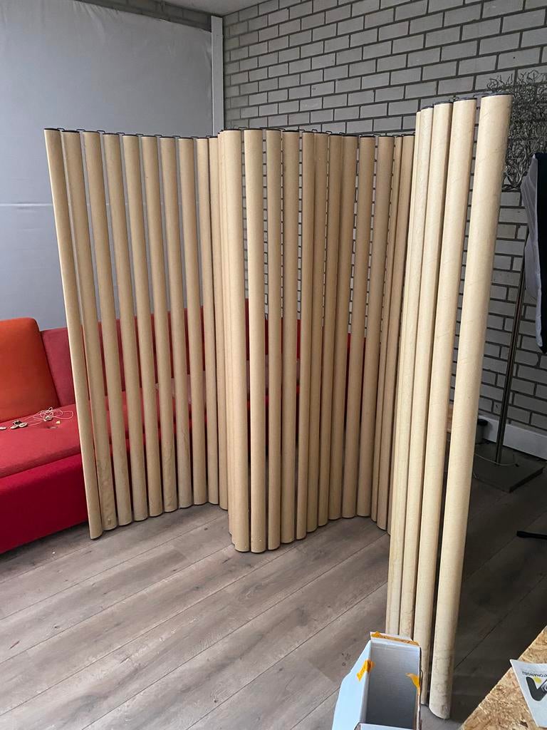 Kartonnen kamerscherm op rolbaar, Ophalen, Gebruikt