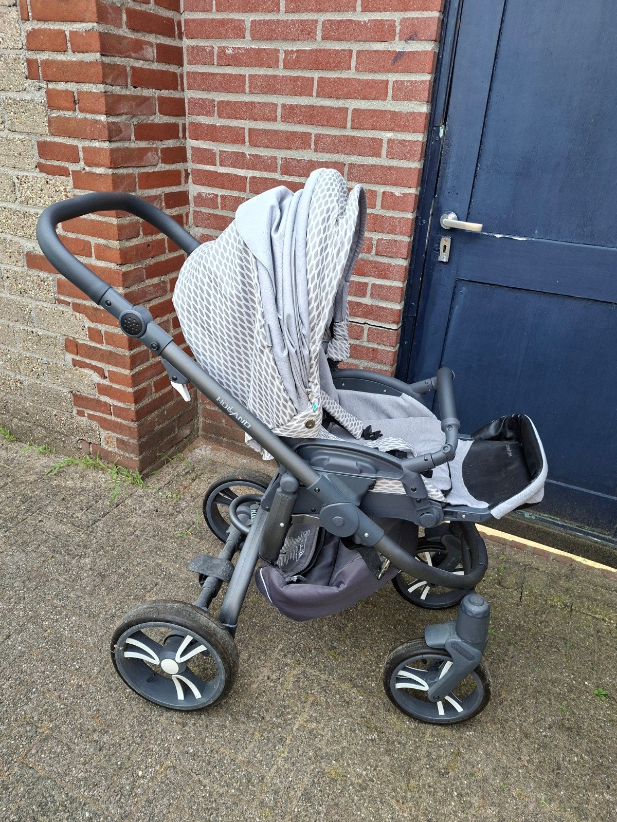 Bebetto Holland Kinderwagen - Grijs, Gebruikt, Verstelbare duwstang, Ophalen, Kinderwagen