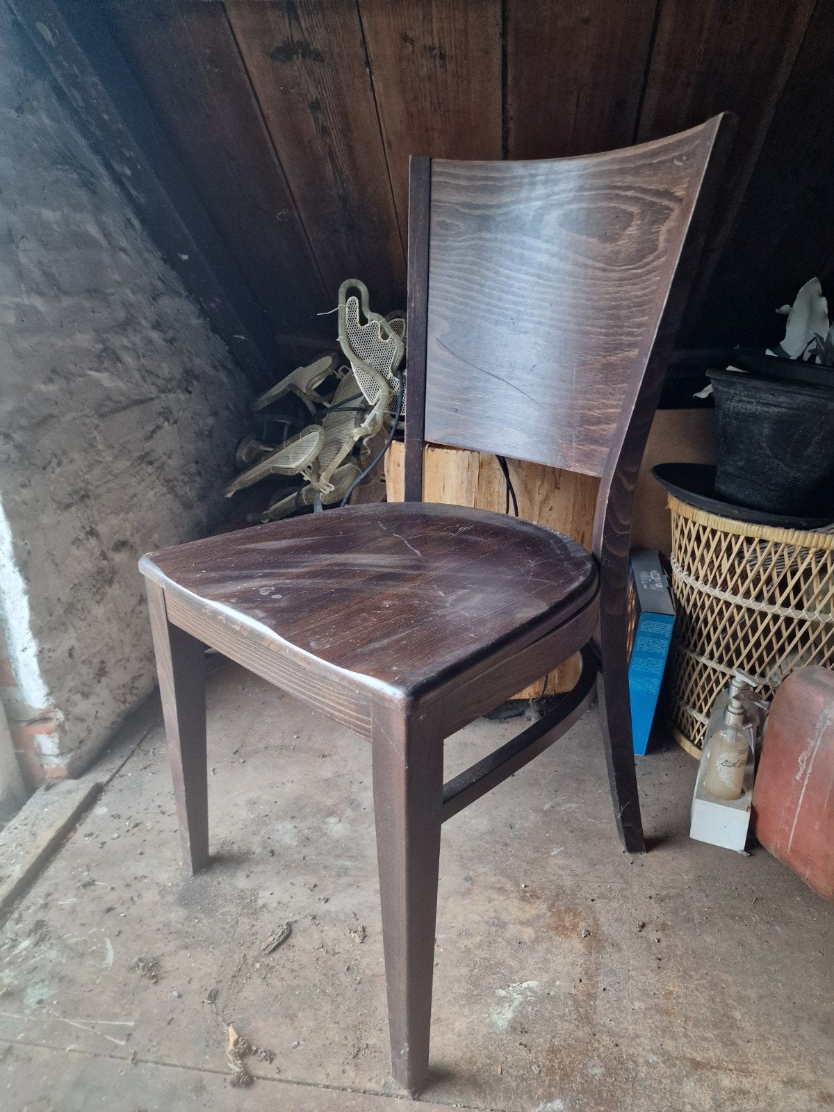 houten cafe stoelen, Ophalen, Gebruikt, Bruin, Vijf, Zes of meer stoelen