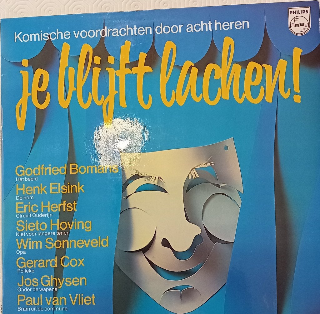 LP Je blijft lachen – Komische voordrachten door acht heren., LP, Cabaret of Kleinkunst, Ophalen of Verzenden, Zo goed als nieuw