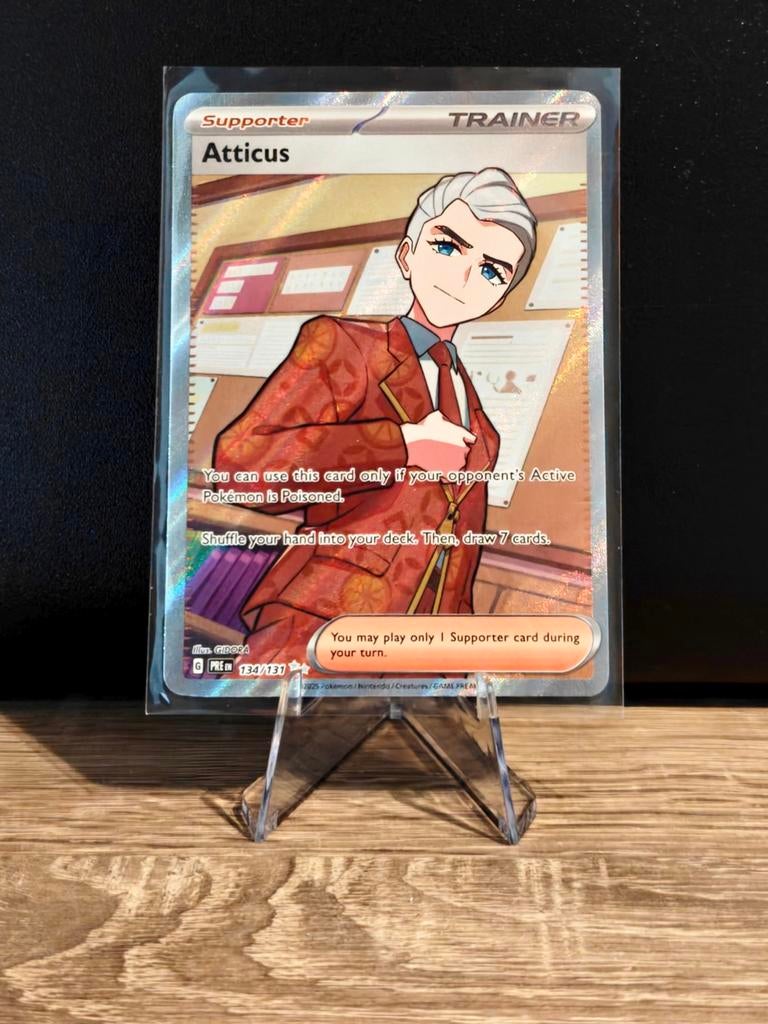 Atticus 134/131 Prismatic Evolutions, Ophalen of Verzenden, Zo goed als nieuw, Losse kaart, Foil