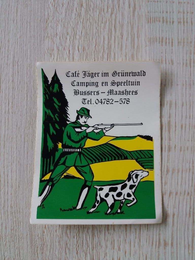sticker Café Jäger im Grünewald Camping en Speeltuin, Verzamelen, Stickers, Ophalen of Verzenden, Zo goed als nieuw, Bedrijf of Vereniging