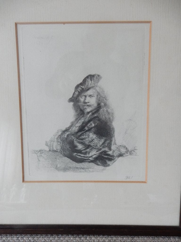Rembrandt van Rijn Koperplaatets, Ingelijst, Ets, Ophalen of Verzenden, 18 cm