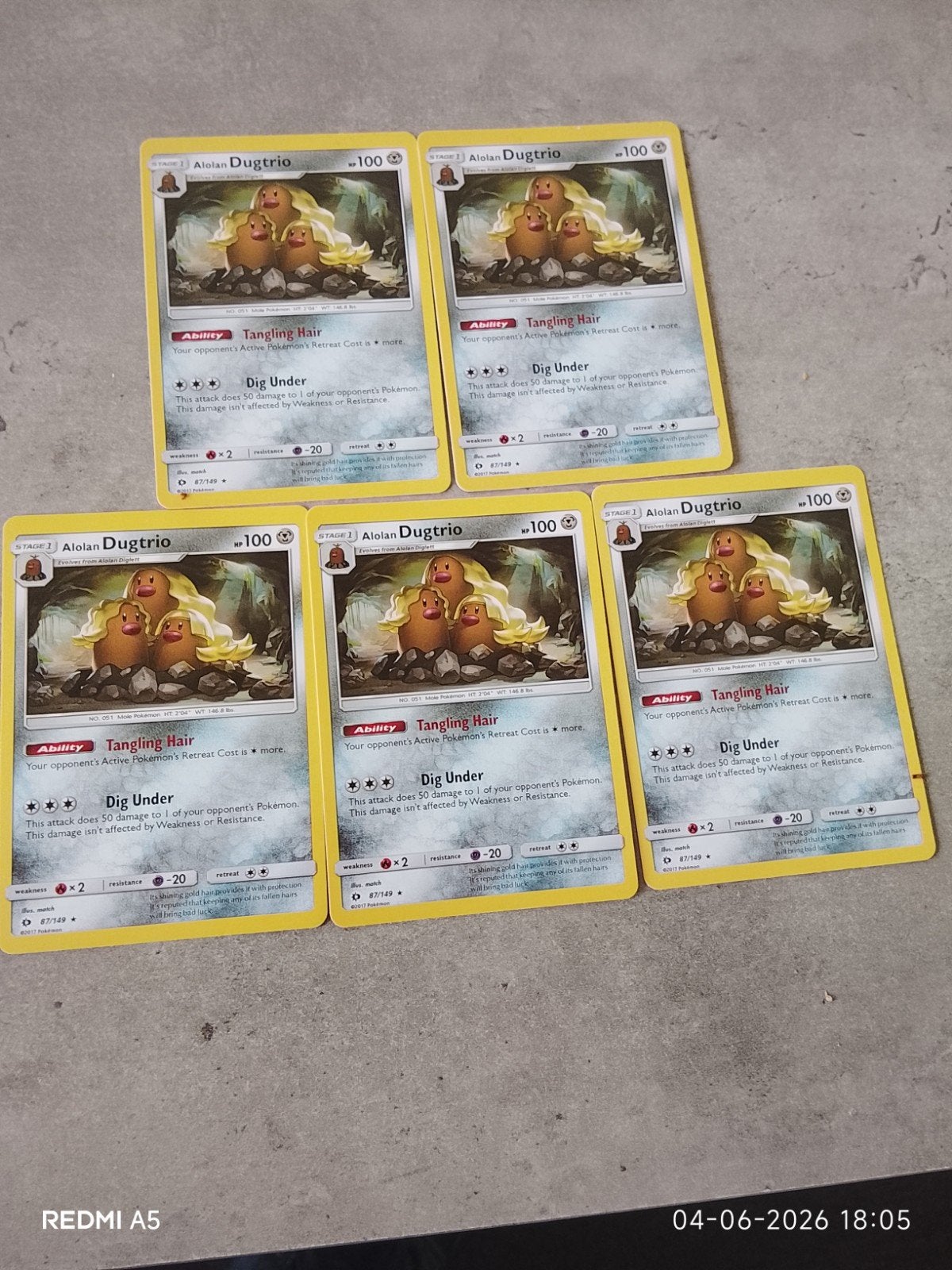 5x Alolan Dugtrio Pokémon Kaarten - Zo goed als nieuw, Ophalen of Verzenden, Zo goed als nieuw, Meerdere kaarten