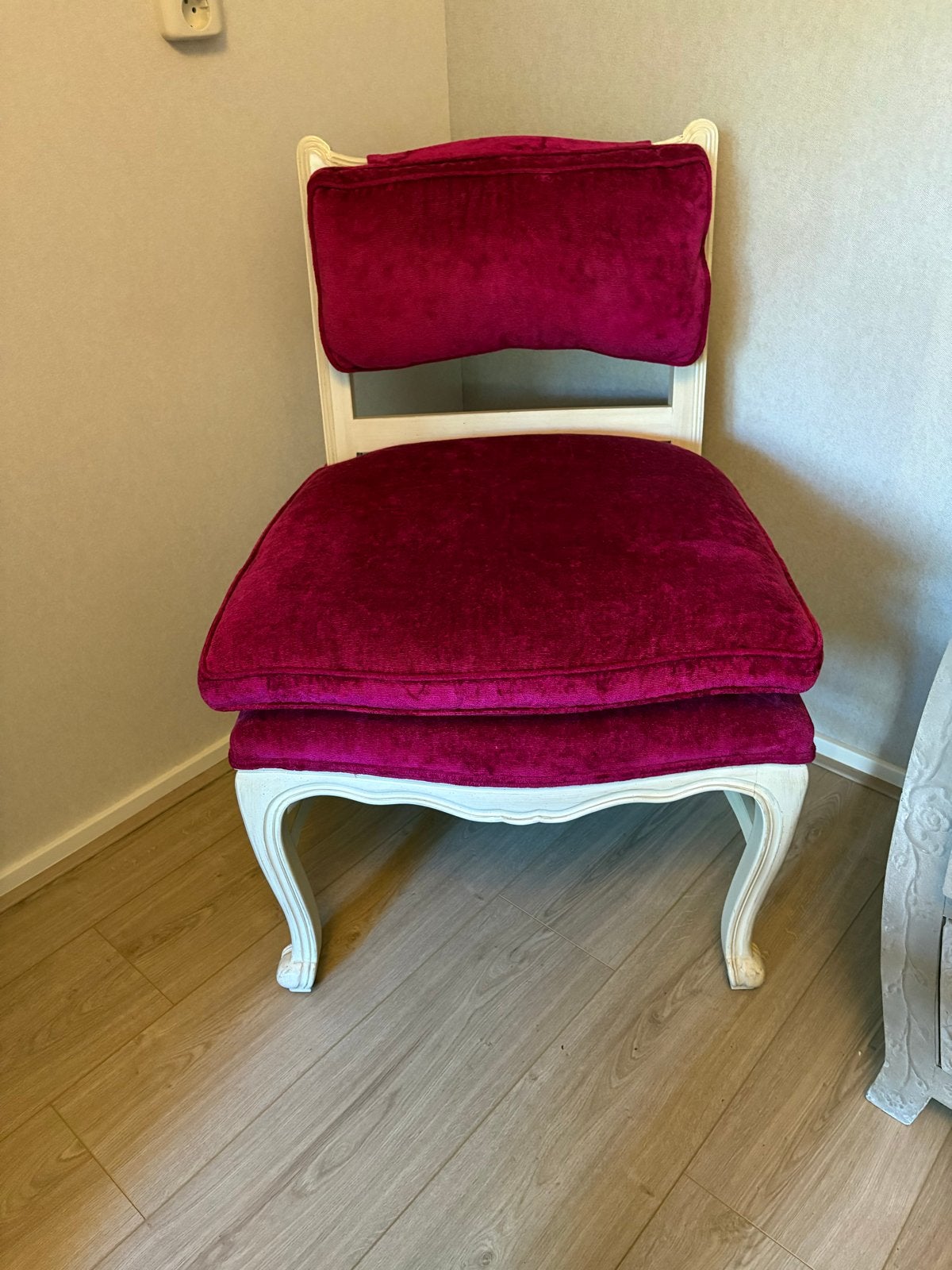 Elegante stoel met verwisselbare kussens (roze/oranje), Overige kleuren, Ophalen of Verzenden, Zo goed als nieuw, Eén