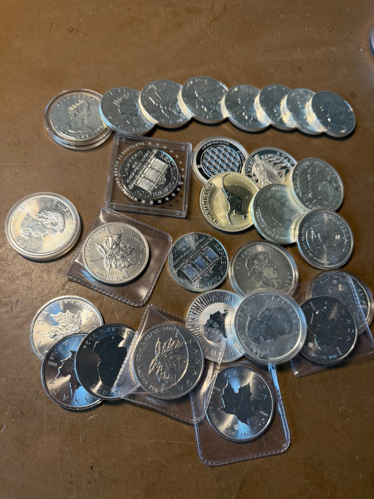 18x 1 ounce div, Postzegels en Munten, Ophalen of Verzenden, Zilver