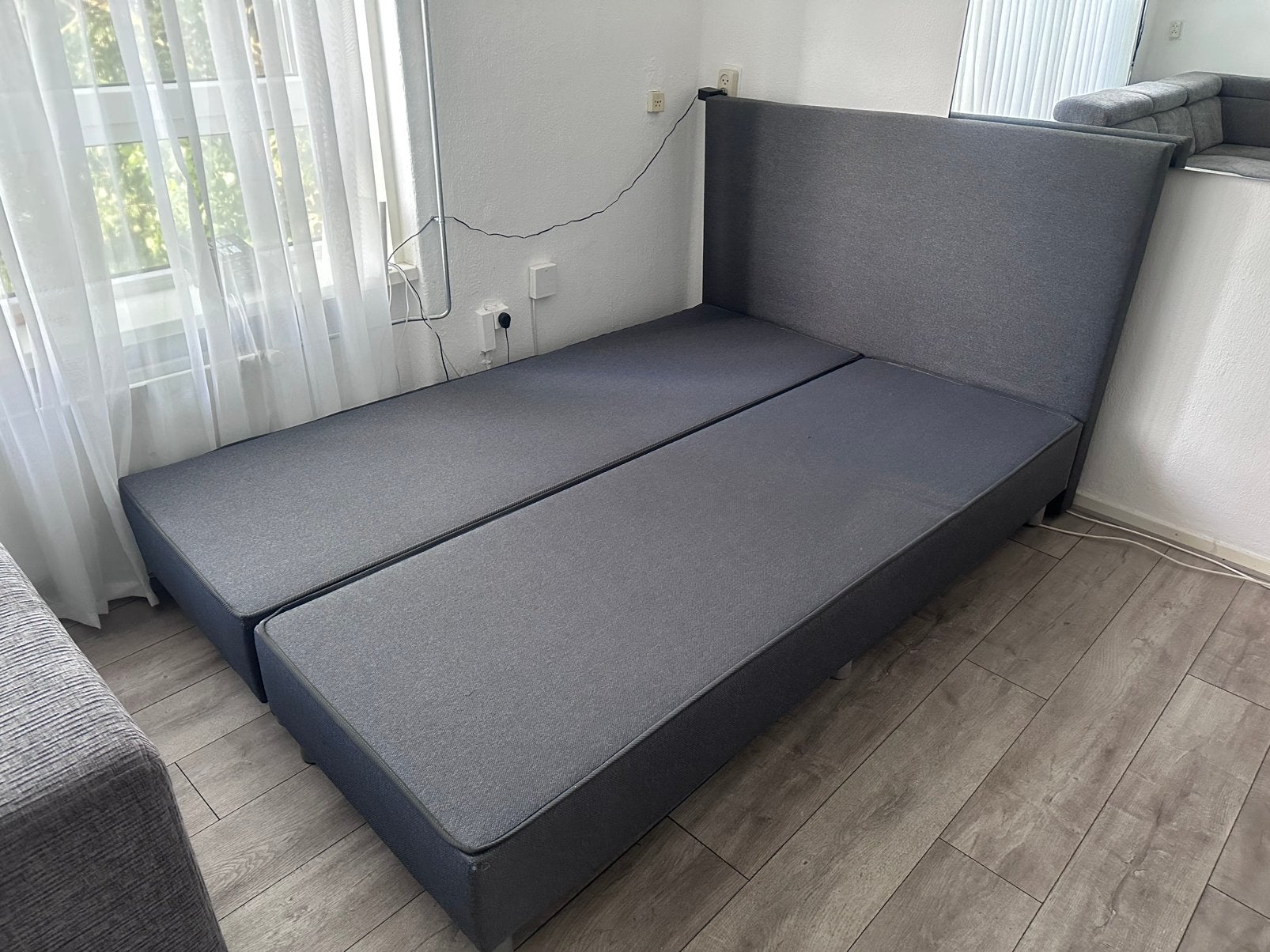 Boxspring 140 (2x70) x 200 CM, Ophalen, Gebruikt, Tweepersoons, 140 cm