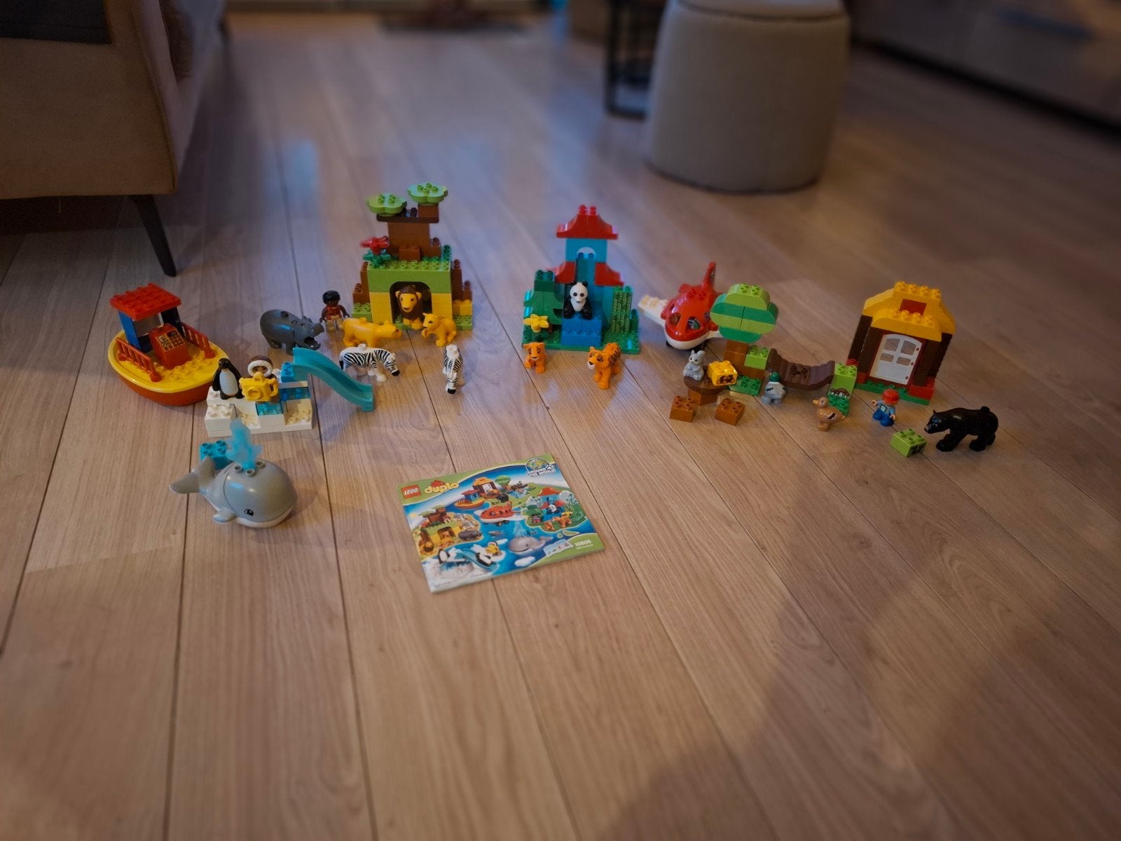 LEGO Duplo met dieren en figuren, around the world, Ophalen, Gebruikt, Overige thema's, Inclusief instructies