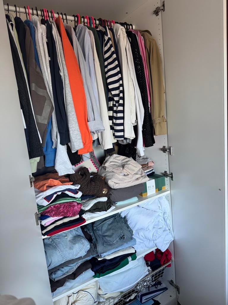 Ikea Pax Kast 236x100cm met planken, rails en mand, Ophalen, Zo goed als nieuw