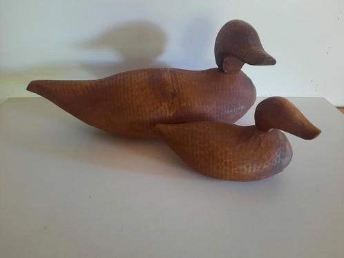 oude houten lokeenden , handgemaakt . set van twee, Antiek en Kunst, Ophalen of Verzenden