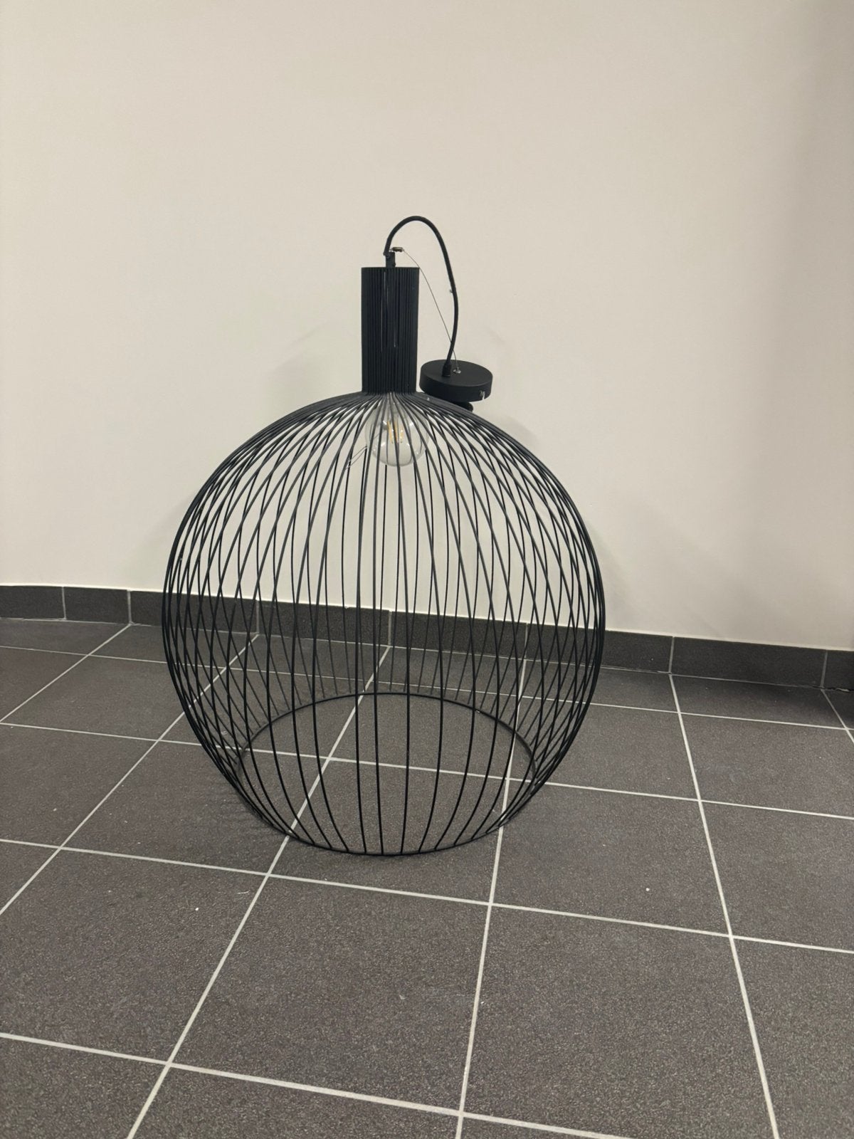 Hanglamp zwart, 60, Ophalen, Zo goed als nieuw, Metaal