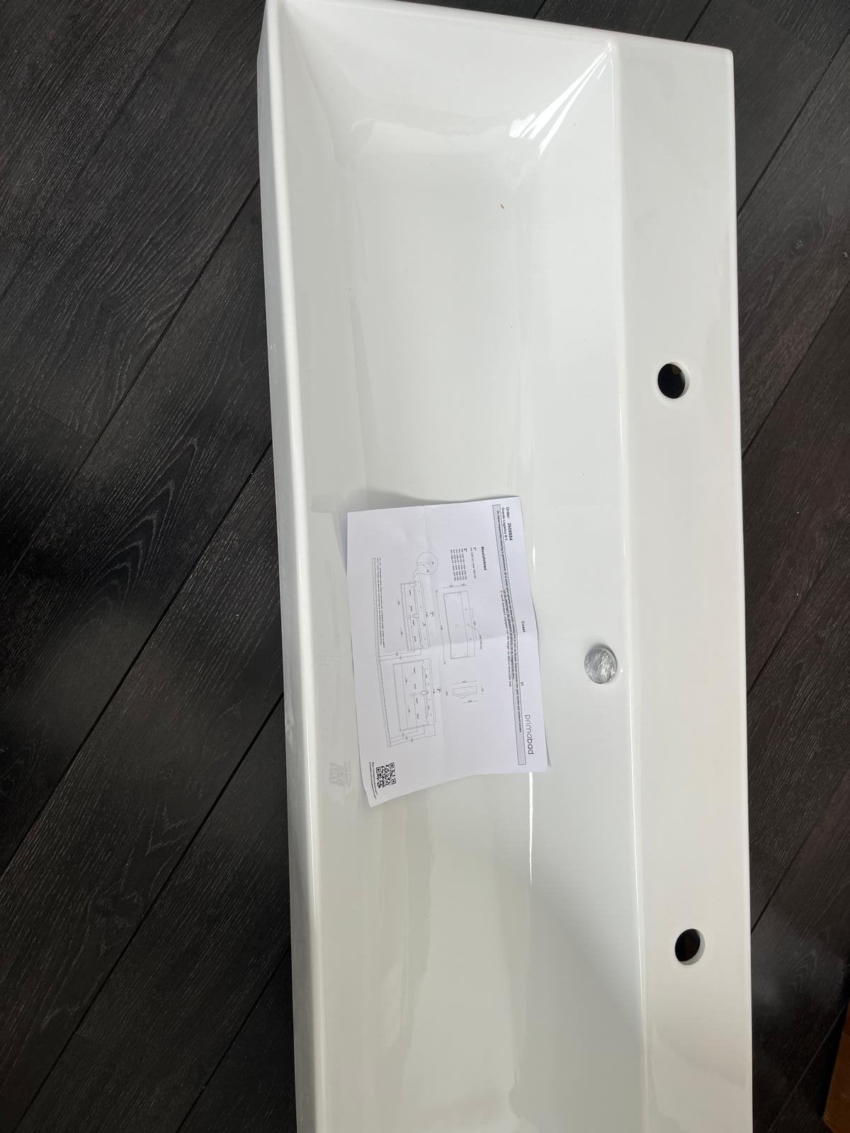 Nieuwe wc, kranen en wastafelblad, wit, 120 cm breed, Huis en Inrichting, Badkamer | Complete badkamers, Ophalen, Nieuw