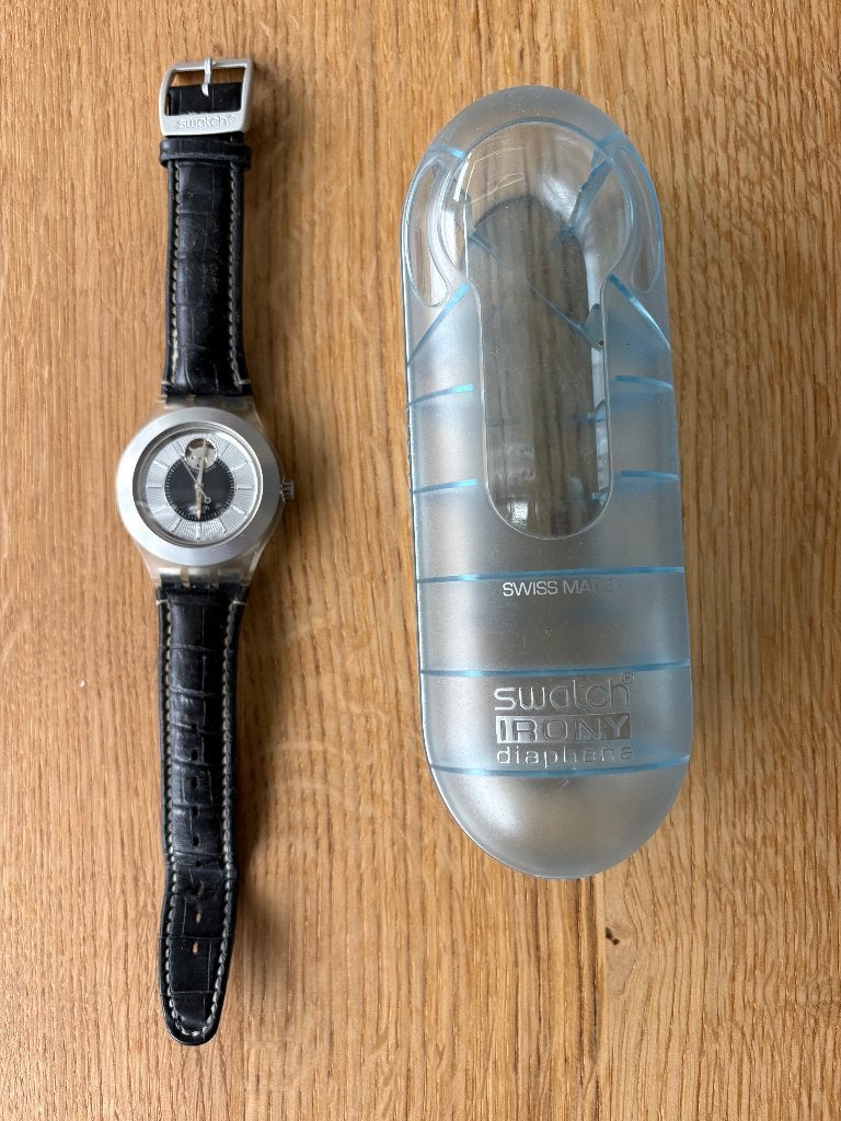 Swatch - Irony - Diaphane - Horloge, Kunststof, Leer, Polshorloge, Swatch