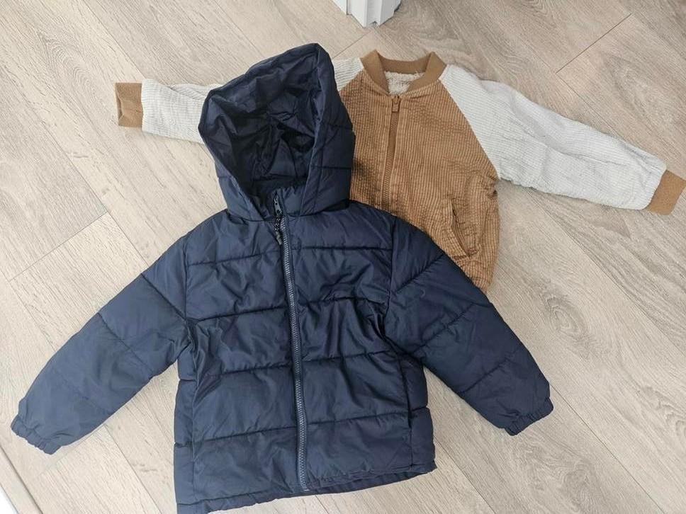 Jongens jasje blauw 116 mango, Bruine jasje 110 zara, Ophalen of Verzenden, Gebruikt, Jongen, Jas