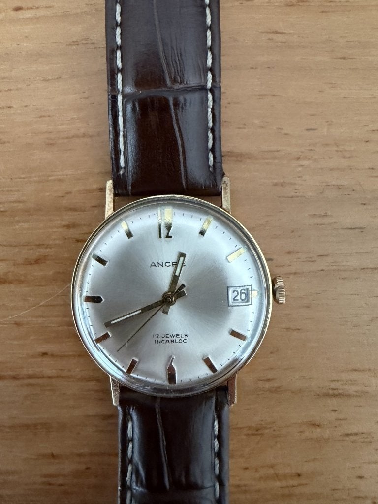 Ancre Vintage Herenhorloge, Overige merken, Met bandje, Polshorloge, Goud