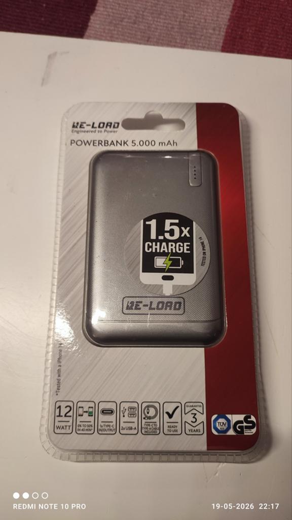 Nieuw in doos: Re-load Powerbank 5000mAh, Ophalen, Nieuw