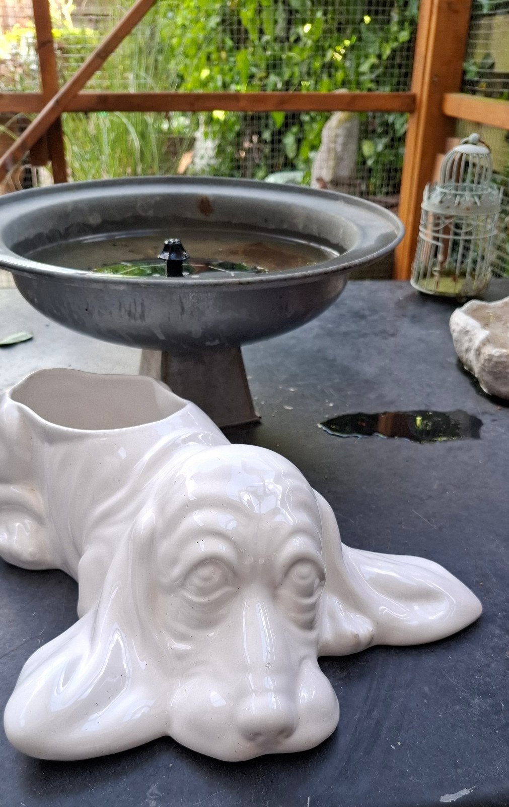 Vintage Bloempot Basset Hound, Ophalen of Verzenden, Zo goed als nieuw