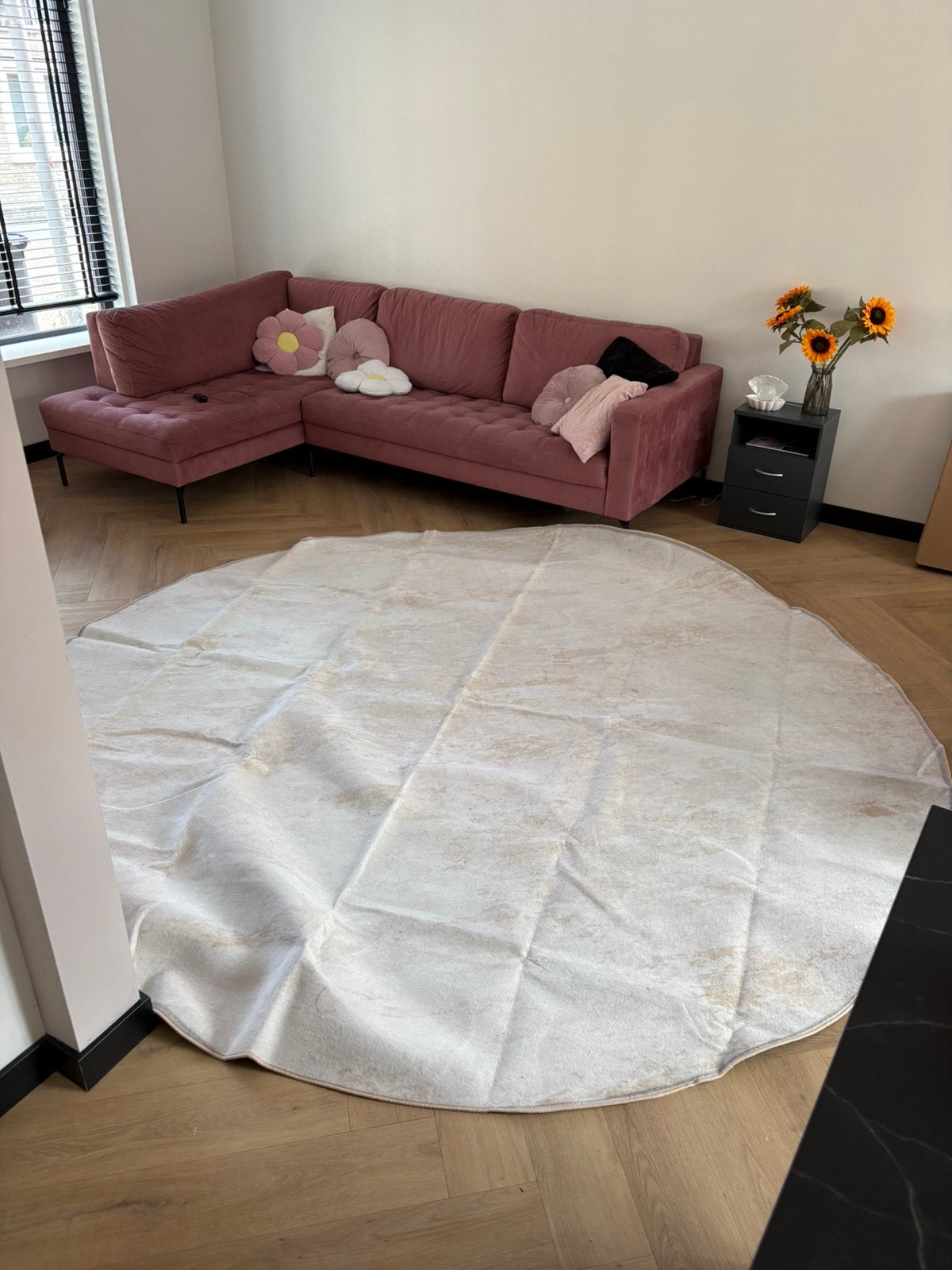 Rond kleed 3meter, Huis en Inrichting, Stoffering | Tapijten en Kleden, Ophalen, Zo goed als nieuw, Rond, 200 cm of meer