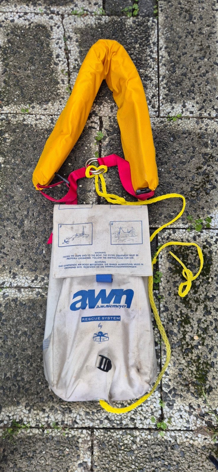 reddingssysteem met touw en drijver. man overboord zeilboot, Ophalen of Verzenden
