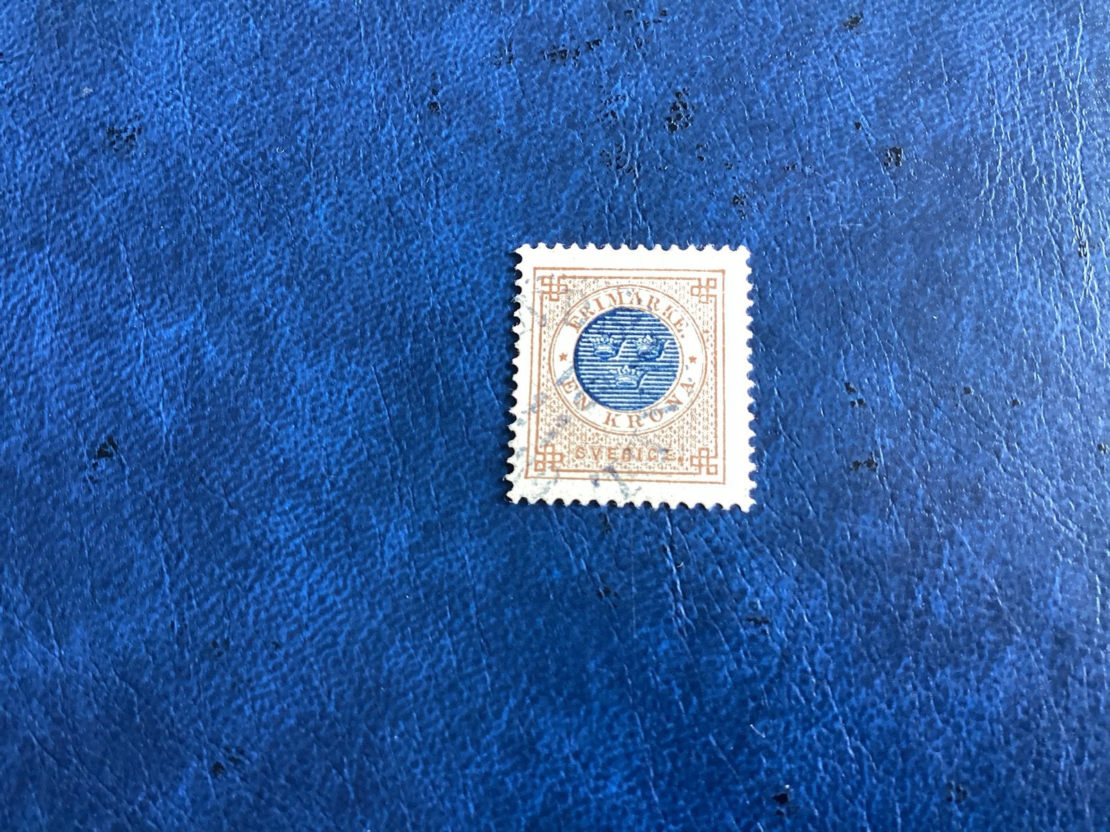Zweden -1886- Mi.37- 1 Kroon- met posthoorn, Ophalen of Verzenden, Zweden, Gestempeld