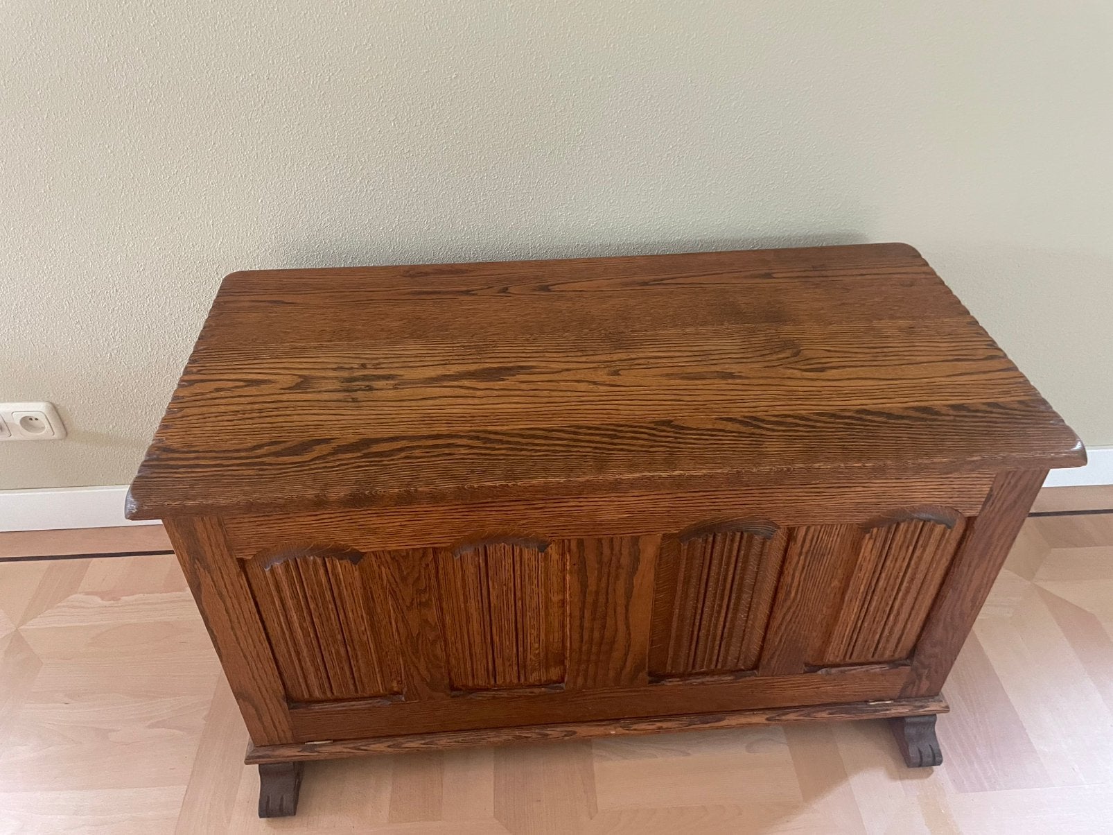 Massief eiken dekenkist/ tv/meubel, Ophalen, Zo goed als nieuw, 100 tot 150 cm