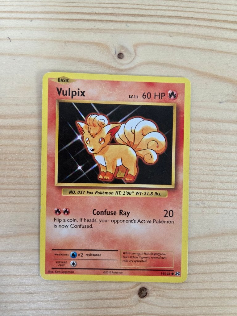 Pokemonkaart vulpix 14/108, Ophalen of Verzenden, Zo goed als nieuw, Losse kaart