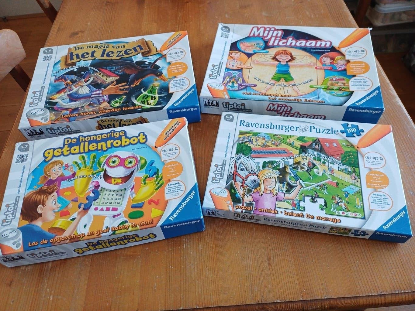 3 Tiptoi spellen + 1 puzzel,  zonder stift, Kinderen en Baby's, Speelgoed | Educatief en Creatief, Ophalen of Verzenden, Zo goed als nieuw
