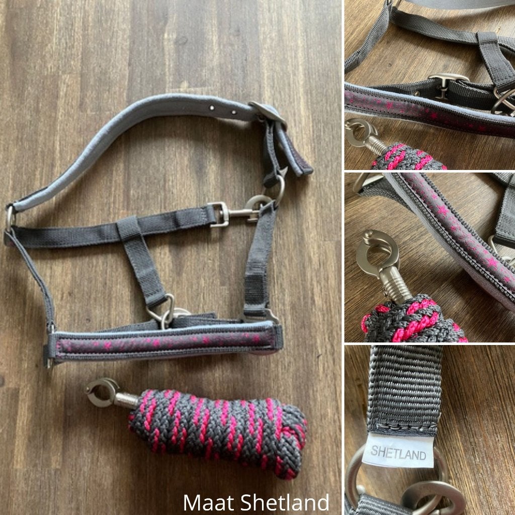 Halster + touw - grijs maat shetland, Ophalen of Verzenden, Nieuw