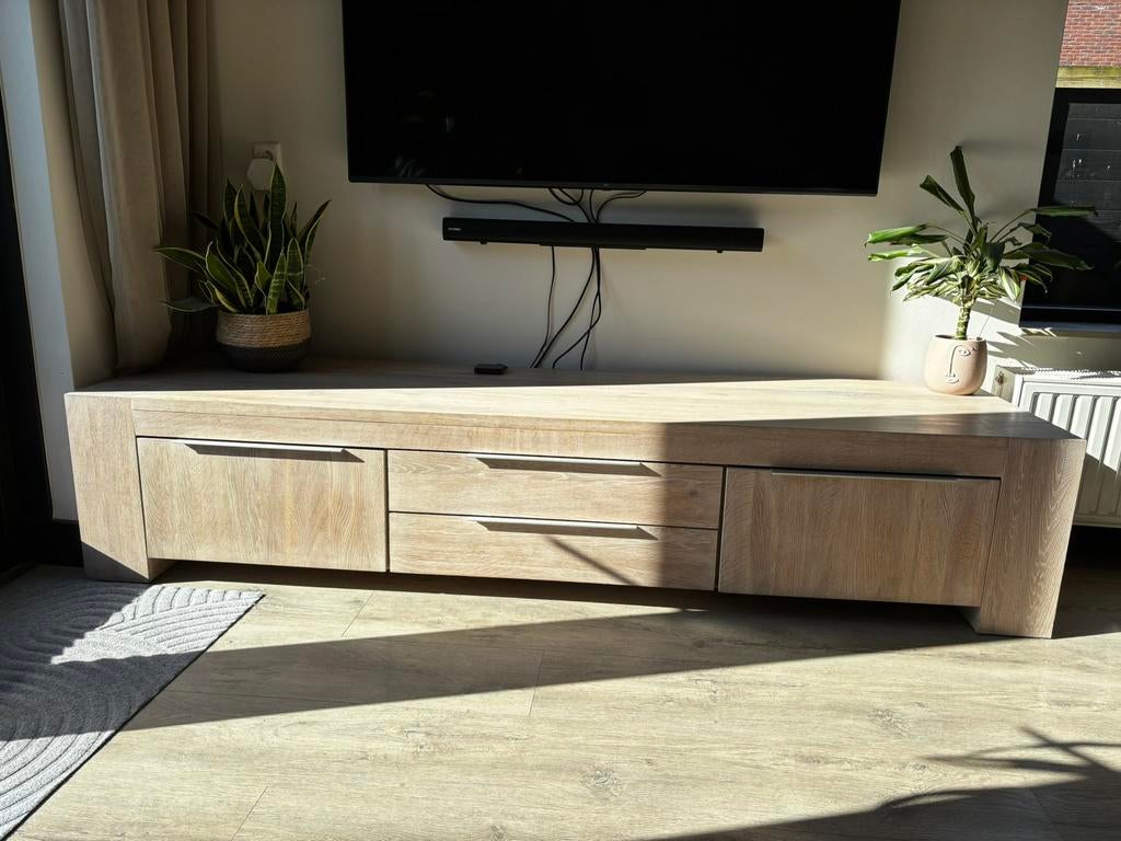 Tv kast eikenhout, Ophalen, Eikenhout, Zo goed als nieuw, Minder dan 100 cm