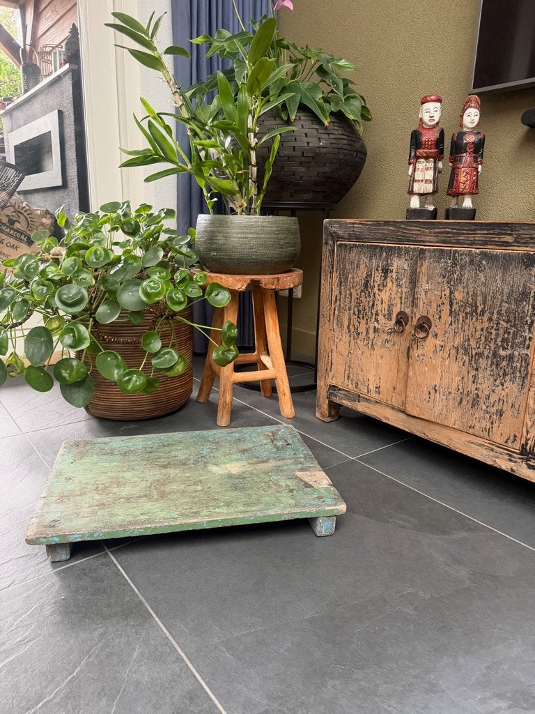 Bajot dienblad plateau massief old wood India Indiase, Huis en Inrichting, Woonaccessoires | Dienbladen, Verburgt Vintage, Nieuw