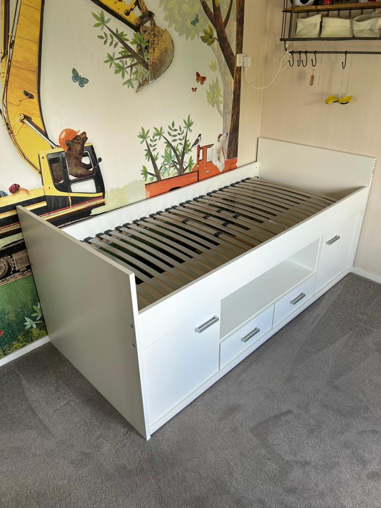 Ikeabed halfhoogslaper 90x200, Ophalen, 85 tot 100 cm, Zo goed als nieuw, Matras