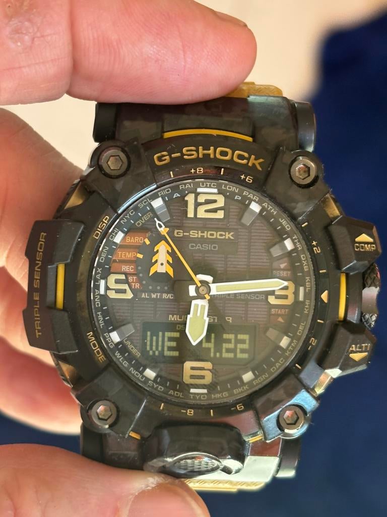 Muziek Horloge & Casio G CARBON  Solar Let Goed Op!, Overige merken, Overige materialen, Polshorloge, Overige materialen