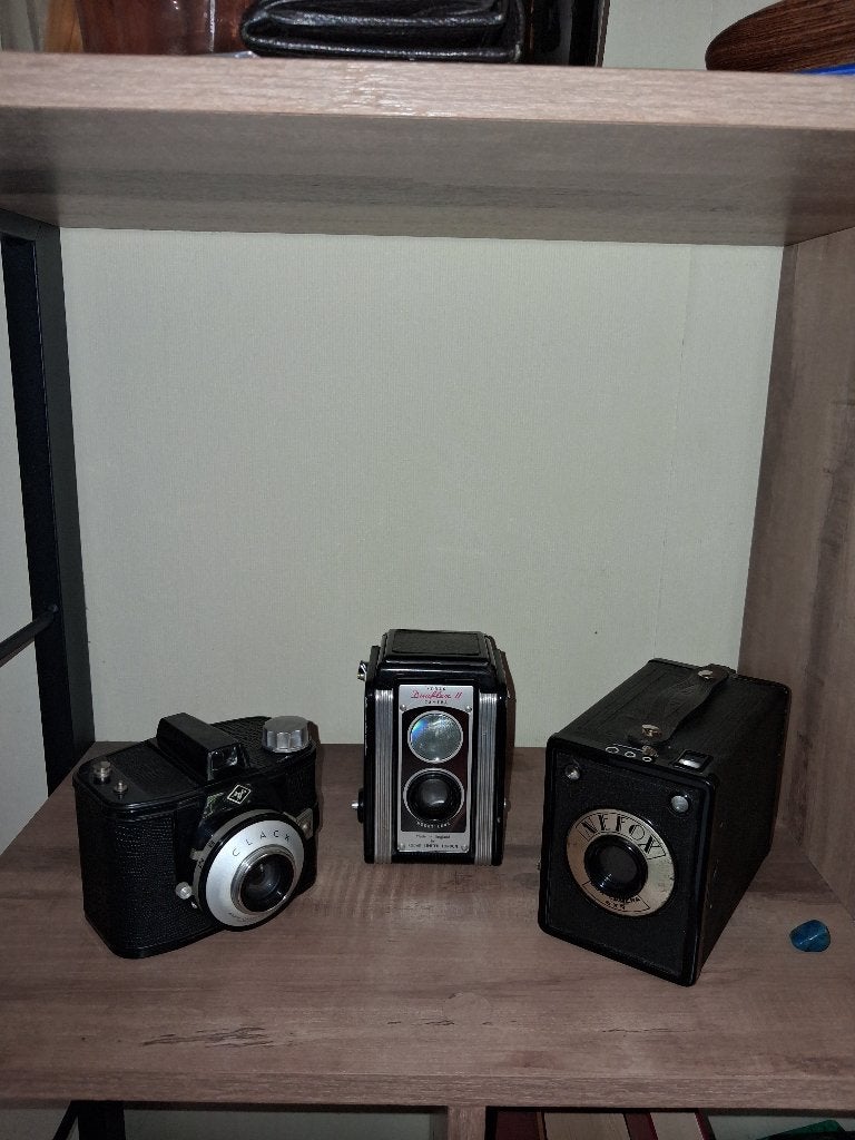 3 vintage camera’s–Nefox, Kodak Duaflex II & Agfa Clack, Ophalen of Verzenden, Compact, Kodak