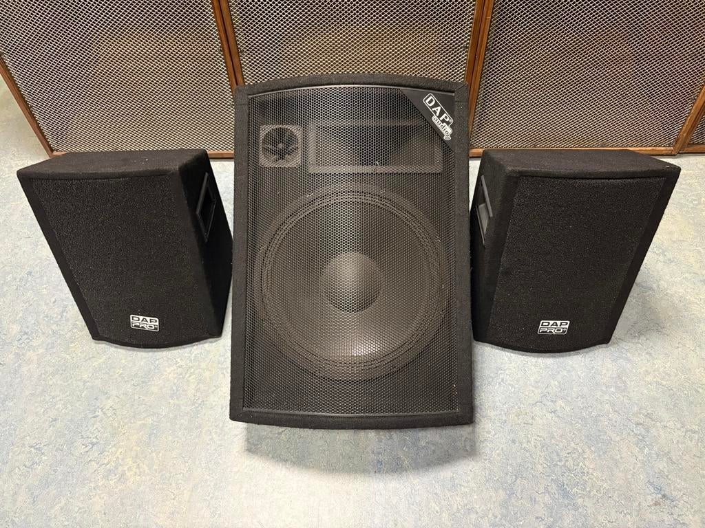 DAP MCM Monitor Set: 1x MCM15 vloermonitor, 2x MCM8 sidefill, Ophalen, Gebruikt, Overige typen, Overige merken